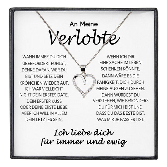 22Feels® Verlobung Geschenk Frauen Silber 925/000 Herz Halskette mit Karte Schmuck Ich Liebe Dich Verlobte Valentinstag Hochzeitsplanung Jahrestag-Schmuck mit Botschaftskarte - Herz21-22Feels