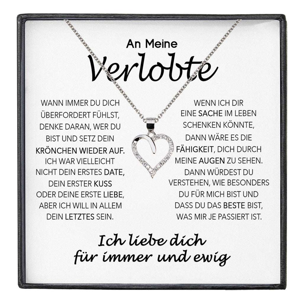 22Feels® Verlobung Geschenk Frauen Silber 925/000 Herz Halskette mit Karte Schmuck Ich Liebe Dich Verlobte Valentinstag Hochzeitsplanung Jahrestag-Schmuck mit Botschaftskarte - Herz21-22Feels
