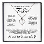 22Feels® Wunderbare Tochter Geschenk Silber 925/000 Herz Halskette mit Karte Mädchen Frauen Schmuck Geburtstag Weihnachten Firmung Konfirmation etc.-Schmuck mit Botschaftskarte - Herz21-22Feels