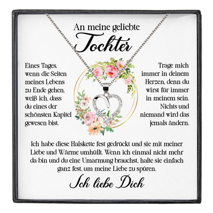 22Feels® Geliebte Tochter Geschenk Silber 925/000 Herz Halskette mit Karte Mädchen Frauen Schmuck Geburtstag Weihnachten Firmung Konfirmation etc.-Schmuck mit Botschaftskarte - Herz21-22Feels