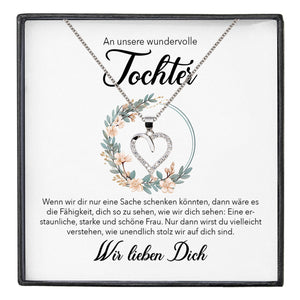 22Feels® Unsere Tochter Geschenk Silber 925/000 Herz Halskette mit Karte Mädchen Frauen Schmuck Geburtstag Weihnachten Firmung Konfirmation etc.-Schmuck mit Botschaftskarte - Herz21-22Feels