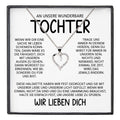 22Feels® Tochter Geschenk Silber 925/000 Herz Halskette mit Karte Mädchen Frauen Schmuck Geburtstag Weihnachten Firmung Konfirmation etc.-Schmuck mit Botschaftskarte - Herz21-22Feels