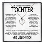 22Feels® Tochter Geschenk Silber 925/000 Herz Halskette mit Karte Mädchen Frauen Schmuck Geburtstag Weihnachten Firmung Konfirmation etc.-Schmuck mit Botschaftskarte - Herz21-22Feels
