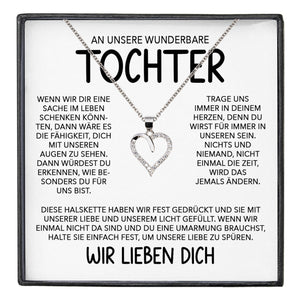 22Feels® Tochter Geschenk Silber 925/000 Herz Halskette mit Karte Mädchen Frauen Schmuck Geburtstag Weihnachten Firmung Konfirmation etc.-Schmuck mit Botschaftskarte - Herz21-22Feels
