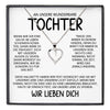 22Feels® Tochter Geschenk Silber 925/000 Herz Halskette mit Karte Mädchen Frauen Schmuck Geburtstag Weihnachten Firmung Konfirmation etc.-Schmuck mit Botschaftskarte - Herz21-22Feels