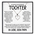 22Feels® Wunderbare Tochter Geschenk von Papa Silber 925/000 Herz Halskette mit Karte Mädchen Frauen Schmuck Geburtstag Weihnachten Firmung Konfirmation etc.-Schmuck mit Botschaftskarte - Herz21-22Feels