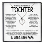 22Feels® Wunderbare Tochter Geschenk von Papa Silber 925/000 Herz Halskette mit Karte Mädchen Frauen Schmuck Geburtstag Weihnachten Firmung Konfirmation etc.-Schmuck mit Botschaftskarte - Herz21-22Feels