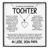 22Feels® Wunderbare Tochter Geschenk von Papa Silber 925/000 Herz Halskette mit Karte Mädchen Frauen Schmuck Geburtstag Weihnachten Firmung Konfirmation etc.-Schmuck mit Botschaftskarte - Herz21-22Feels