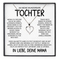 22Feels® Wunderbare Tochter Geschenk von Mama Silber 925/000 Herz Halskette mit Karte Mädchen Frauen Schmuck Geburtstag Weihnachten Firmung Konfirmation etc.-Schmuck mit Botschaftskarte - Herz21-22Feels