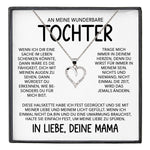 22Feels® Wunderbare Tochter Geschenk von Mama Silber 925/000 Herz Halskette mit Karte Mädchen Frauen Schmuck Geburtstag Weihnachten Firmung Konfirmation etc.-Schmuck mit Botschaftskarte - Herz21-22Feels