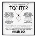 22Feels® Wunderbare Tochter Geschenk Silber 925/000 Herz Halskette mit Karte Mädchen Frauen Schmuck Geburtstag Weihnachten Firmung Konfirmation etc.-Schmuck mit Botschaftskarte - Herz21-22Feels