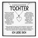 22Feels® Wunderbare Tochter Geschenk Silber 925/000 Herz Halskette mit Karte Mädchen Frauen Schmuck Geburtstag Weihnachten Firmung Konfirmation etc.-Schmuck mit Botschaftskarte - Herz21-22Feels