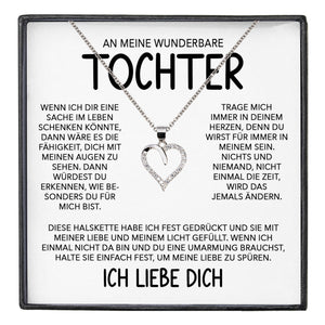 22Feels® Wunderbare Tochter Geschenk Silber 925/000 Herz Halskette mit Karte Mädchen Frauen Schmuck Geburtstag Weihnachten Firmung Konfirmation etc.-Schmuck mit Botschaftskarte - Herz21-22Feels