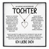 22Feels® Wunderbare Tochter Geschenk Silber 925/000 Herz Halskette mit Karte Mädchen Frauen Schmuck Geburtstag Weihnachten Firmung Konfirmation etc.-Schmuck mit Botschaftskarte - Herz21-22Feels