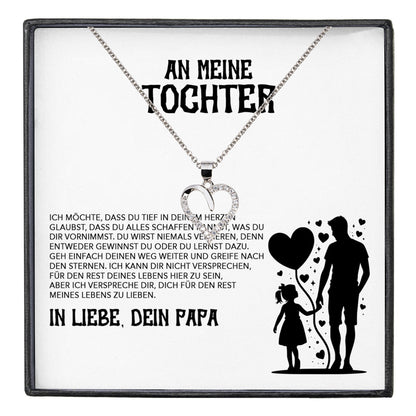 22Feels® Tochter Geschenk von Papa Silber 925/000 Herz Halskette mit Karte Mädchen Frauen Schmuck Geburtstag Weihnachten Firmung Konfirmation etc.-Schmuck mit Botschaftskarte - Herz21-22Feels