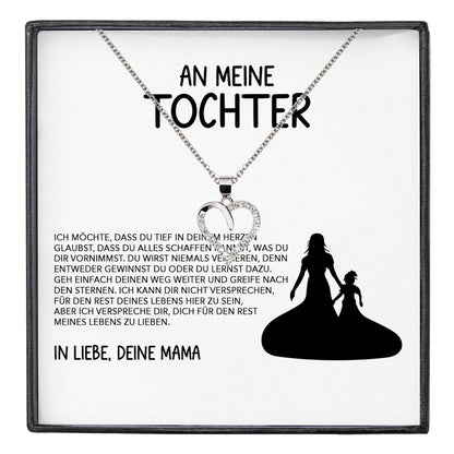 22Feels® Tochter Geschenk von Mama Silber 925/000 Herz Halskette mit Karte Mädchen Frauen Schmuck Geburtstag Weihnachten Firmung Konfirmation etc.-Schmuck mit Botschaftskarte - Herz21-22Feels
