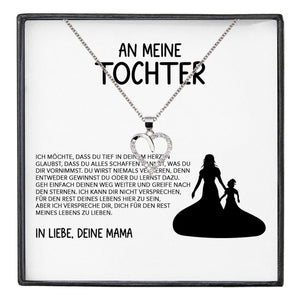 22Feels® Tochter Geschenk von Mama Silber 925/000 Herz Halskette mit Karte Mädchen Frauen Schmuck Geburtstag Weihnachten Firmung Konfirmation etc.-Schmuck mit Botschaftskarte - Herz21-22Feels