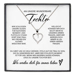 22Feels® Unsere Tochter Geschenk Silber 925/000 Herz Halskette mit Karte Mädchen Frauen Schmuck Geburtstag Weihnachten Firmung Konfirmation etc.-Schmuck mit Botschaftskarte - Herz21-22Feels