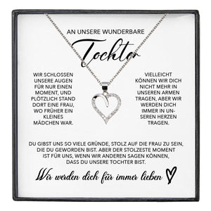 22Feels® Unsere Tochter Geschenk Silber 925/000 Herz Halskette mit Karte Mädchen Frauen Schmuck Geburtstag Weihnachten Firmung Konfirmation etc.-Schmuck mit Botschaftskarte - Herz21-22Feels