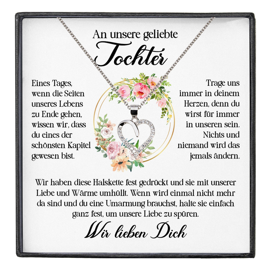 22Feels® Unsere Tochter Geschenk Silber 925/000 Herz Halskette mit Karte Mädchen Frauen Schmuck Geburtstag Weihnachten Firmung Konfirmation etc.-Schmuck mit Botschaftskarte - Herz21-22Feels