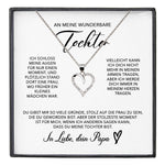 22Feels® Wunderbare Tochter Geschenk von Papa Silber 925/000 Herz Halskette mit Karte Mädchen Frauen Schmuck Geburtstag Weihnachten Firmung Konfirmation etc.-Schmuck mit Botschaftskarte - Herz21-22Feels