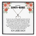 22Feels® Stiefmama Geschenk Silber 925/000 Herz Halskette Stiefmutter Muttertag Frauen Schmuck mit Karte Geburtstag Weihnachten Stiefeltern Bonus Mutter Patchwork-Schmuck mit Botschaftskarte - Herz21-22Feels