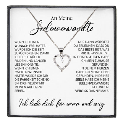 22Feels® Seelenverwandte Ich Liebe Dich Frauen Geschenk Silber 925/000 Schmuck Ehefrau Freundin Herz Halskette Valentinstag Hochzeitstag Jahrestag-Schmuck mit Botschaftskarte - Herz21-22Feels