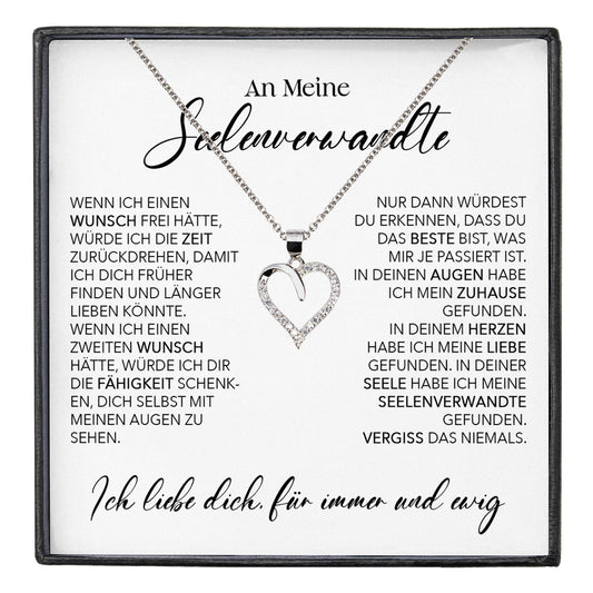22Feels® Seelenverwandte Ich Liebe Dich Frauen Geschenk Silber 925/000 Schmuck Ehefrau Freundin Herz Halskette Valentinstag Hochzeitstag Jahrestag-Schmuck mit Botschaftskarte - Herz21-22Feels