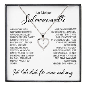 22Feels® Seelenverwandte Ich Liebe Dich Frauen Geschenk Silber 925/000 Schmuck Ehefrau Freundin Herz Halskette Valentinstag Hochzeitstag Jahrestag-Schmuck mit Botschaftskarte - Herz21-22Feels