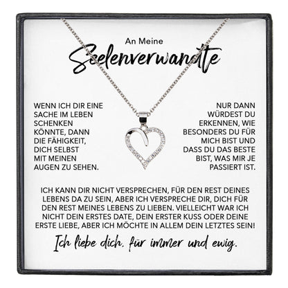 22Feels® Seelenverwandte Ich Liebe Dich Frauen Geschenk Silber 925/000 Schmuck Ehefrau Freundin Herz Halskette Valentinstag Hochzeitstag Jahrestag-Schmuck mit Botschaftskarte - Herz21-22Feels