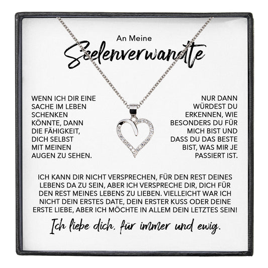 22Feels® Seelenverwandte Ich Liebe Dich Frauen Geschenk Silber 925/000 Schmuck Ehefrau Freundin Herz Halskette Valentinstag Hochzeitstag Jahrestag-Schmuck mit Botschaftskarte - Herz21-22Feels