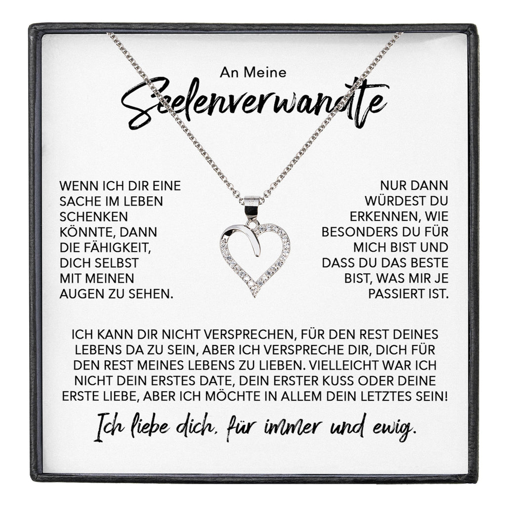22Feels® Seelenverwandte Ich Liebe Dich Frauen Geschenk Silber 925/000 Schmuck Ehefrau Freundin Herz Halskette Valentinstag Hochzeitstag Jahrestag-Schmuck mit Botschaftskarte - Herz21-22Feels