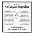 22Feels® Seelenverwandte Ich Liebe Dich Frauen Geschenk Silber 925/000 Schmuck Ehefrau Freundin Herz Halskette Valentinstag Hochzeitstag Jahrestag-Schmuck mit Botschaftskarte - Herz21-22Feels