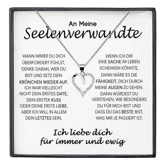 22Feels® Seelenverwandte Ich Liebe Dich Frauen Geschenk Silber 925/000 Schmuck Ehefrau Freundin Herz Halskette Valentinstag Hochzeitstag Jahrestag-Schmuck mit Botschaftskarte - Herz21-22Feels