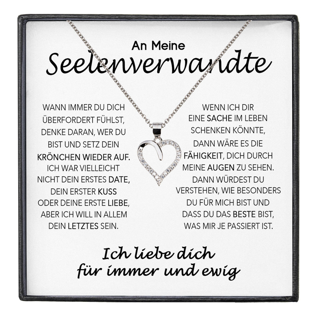 22Feels® Seelenverwandte Ich Liebe Dich Frauen Geschenk Silber 925/000 Schmuck Ehefrau Freundin Herz Halskette Valentinstag Hochzeitstag Jahrestag-Schmuck mit Botschaftskarte - Herz21-22Feels