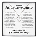 22Feels® Seelenverwandte Ich Liebe Dich Frauen Geschenk Silber 925/000 Schmuck Ehefrau Freundin Herz Halskette Valentinstag Hochzeitstag Jahrestag-Schmuck mit Botschaftskarte - Herz21-22Feels