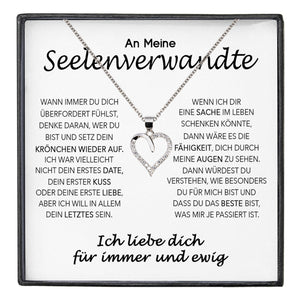 22Feels® Seelenverwandte Ich Liebe Dich Frauen Geschenk Silber 925/000 Schmuck Ehefrau Freundin Herz Halskette Valentinstag Hochzeitstag Jahrestag-Schmuck mit Botschaftskarte - Herz21-22Feels