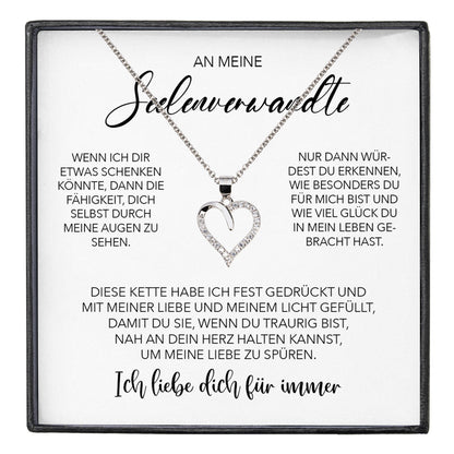 22Feels® Seelenverwandte Ich Liebe Dich Frauen Geschenk Silber 925/000 Schmuck Ehefrau Freundin Herz Halskette Valentinstag Hochzeitstag Jahrestag-Schmuck mit Botschaftskarte - Herz21-22Feels