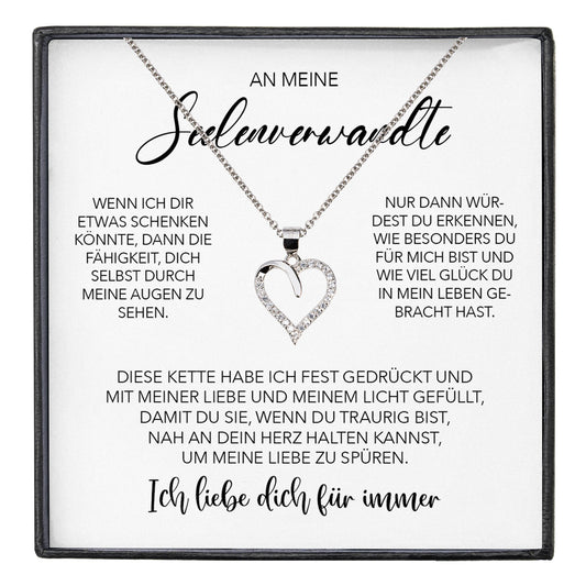 22Feels® Seelenverwandte Ich Liebe Dich Frauen Geschenk Silber 925/000 Schmuck Ehefrau Freundin Herz Halskette Valentinstag Hochzeitstag Jahrestag-Schmuck mit Botschaftskarte - Herz21-22Feels