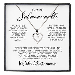 22Feels® Seelenverwandte Ich Liebe Dich Frauen Geschenk Silber 925/000 Schmuck Ehefrau Freundin Herz Halskette Valentinstag Hochzeitstag Jahrestag-Schmuck mit Botschaftskarte - Herz21-22Feels