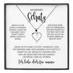 22Feels® Schatz Ich Liebe Dich Frauen Geschenk Silber 925/000 Schmuck Ehefrau Freundin Herz Halskette Valentinstag Hochzeitstag Jahrestag-Schmuck mit Botschaftskarte - Herz21-22Feels