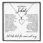 22Feels® Schatz Ich Liebe Dich Frauen Geschenk Silber 925/000 Schmuck Ehefrau Freundin Herz Halskette Valentinstag Hochzeitstag Jahrestag-Schmuck mit Botschaftskarte - Herz21-22Feels