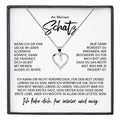 22Feels® Schatz Ich Liebe Dich Frauen Geschenk Silber 925/000 Schmuck Ehefrau Freundin Herz Halskette Valentinstag Hochzeitstag Jahrestag-Schmuck mit Botschaftskarte - Herz21-22Feels