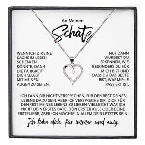 22Feels® Schatz Ich Liebe Dich Frauen Geschenk Silber 925/000 Schmuck Ehefrau Freundin Herz Halskette Valentinstag Hochzeitstag Jahrestag-Schmuck mit Botschaftskarte - Herz21-22Feels