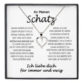 22Feels® Schatz Ich Liebe Dich Frauen Geschenk Silber 925/000 Schmuck Ehefrau Freundin Herz Halskette Valentinstag Hochzeitstag Jahrestag-Schmuck mit Botschaftskarte - Herz21-22Feels