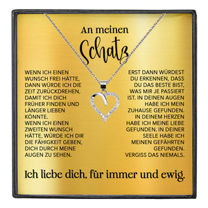 22Feels® Schatz Ich Liebe Dich Frauen Geschenk Silber 925/000 Schmuck Ehefrau Freundin Herz Halskette Valentinstag Hochzeitstag Jahrestag-Schmuck mit Botschaftskarte - Herz21-22Feels