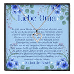 22Feels® Liebe Oma Geschenk Silber 925/000 Herz Halskette Karte Frauen Schmuck Damen Collier Grossmutter Weihnachten Geburtstag Muttertag Grosseltern-Schmuck mit Botschaftskarte - Herz21-22Feels