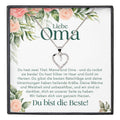 22Feels® Liebe Oma Geschenk Silber 925/000 Herz Halskette Karte Frauen Schmuck Damen Collier Grossmutter Weihnachten Geburtstag Muttertag Grosseltern-Schmuck mit Botschaftskarte - Herz21-22Feels