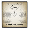 22Feels® Liebe Oma Geschenk Silber 925/000 Herz Halskette Karte Frauen Schmuck Damen Collier Grossmutter Weihnachten Geburtstag Muttertag Grosseltern-Schmuck mit Botschaftskarte - Herz21-22Feels