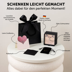22Feels® Liebe Oma Geschenk Silber 925/000 Herz Halskette Karte Frauen Schmuck Damen Collier Grossmutter Weihnachten Geburtstag Muttertag Grosseltern-Schmuck mit Botschaftskarte - Herz21-22Feels